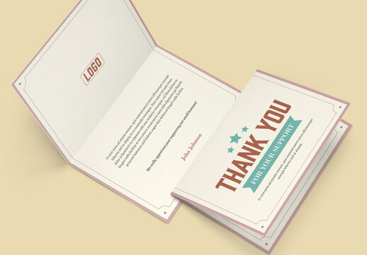 Thank You Card Layout with Green Accents