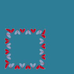 Obraz premium Frames on a square background - stylized moths - graphics. Design elements