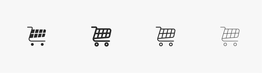 Set of cart icons for web and shop. Retail business isolated icons. Cart for purchase. Add to cart symbol © Line Perfect