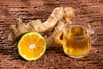 Hot ginger lemon drink - Zingiber officinale