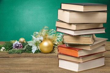 books as christmas gift,christmas present,reading,literature,education,making a gift concept