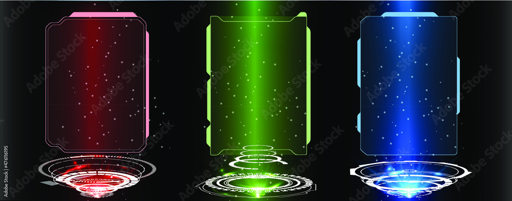 Poster futuristic vector hud interface screen design. digital callouts titles. hud ui gui futuristic user i