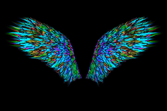 Colourful Abstract Bright Angel Wings