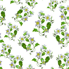 Spring flowers print. Seamless floral pattern. Plant design for fabric, cloth design, covers, manufacturing, wallpapers, print, gift wrap and scrapbooking Free Download Vector