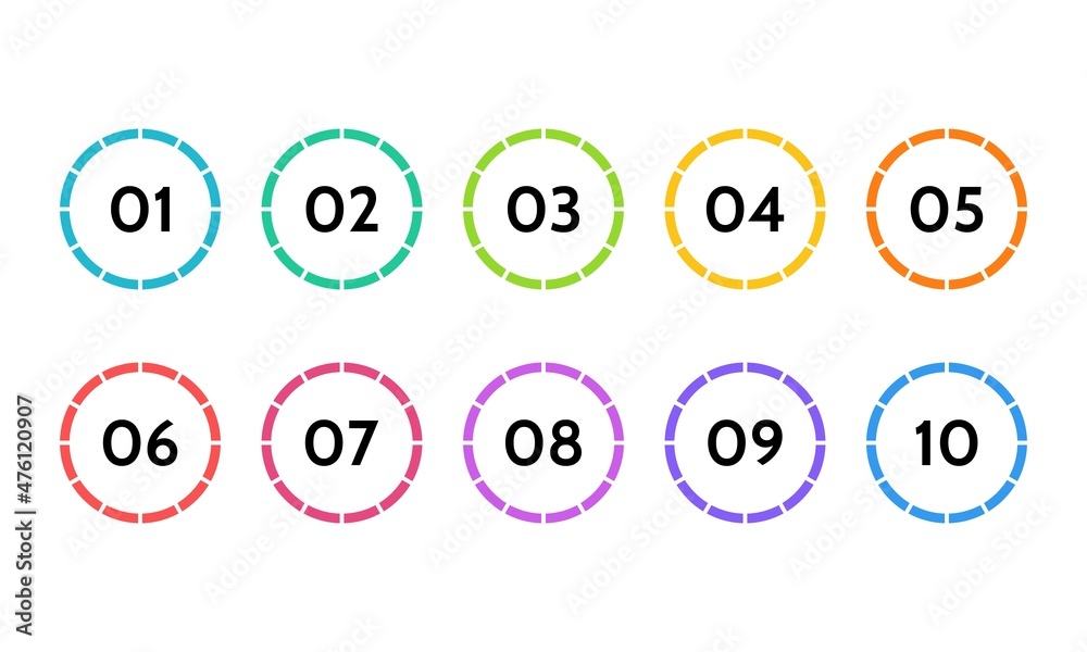 Poster Bullet points, info markers. icon arrow set. Number Flags 1 to 10 Flat design list, button, isolated vector. infographic illustration.