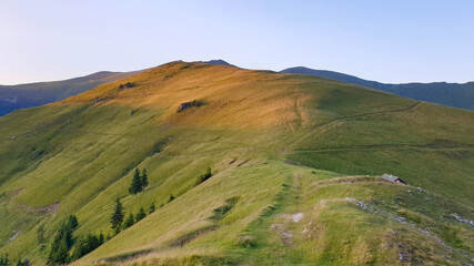landscape in the mountains, Curatel Saddle, Rodnei Mountains, Romania 