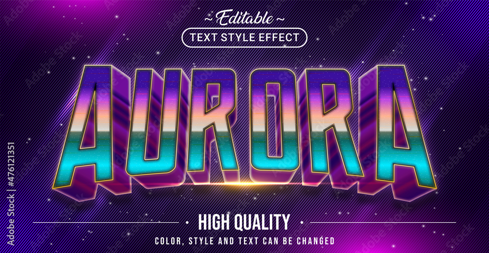 Poster Editable text style effect - Aurora text style theme.