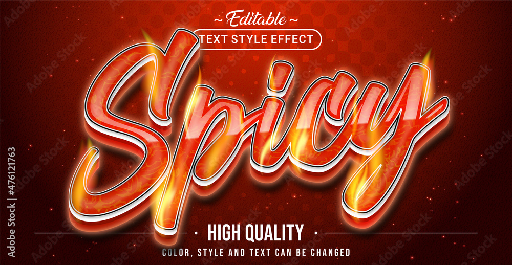 Poster Editable text style effect - Spicy text style theme.