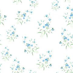 Spring flowers print. Seamless floral pattern. Plant design for fabric, cloth design, covers, manufacturing, wallpapers, print, gift wrap and scrapbooking Free Download Vector