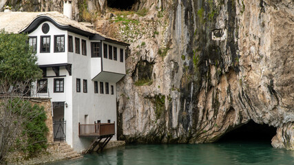 view from dervish House Monastery located in Blagaj, Bosnia and Herzegovina