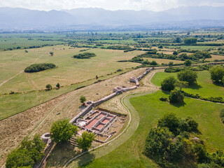 Fototapeta na wymiar Aerial view of ruins of ancient Roman city Nicopolis ad Nestum, Bulgaria