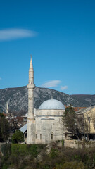 Fototapeta na wymiar view of Koski Mehmed Pasha Mosque in Mostar, Bosnia and Herzegovina