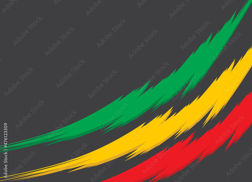 Poster abstract background with claw scratch texture and with jamaican color theme and some copy space area