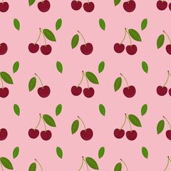 Cherry seamless vector pattern. For printing