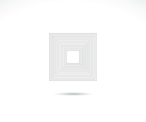 Square logo. Stroke square frame. icon, sign, symbol, Flat design, button, web, picture frame. vector - illustration eps 10.