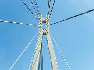 Suspension cable-stayed bridge on the road to Krasnaya Polyana