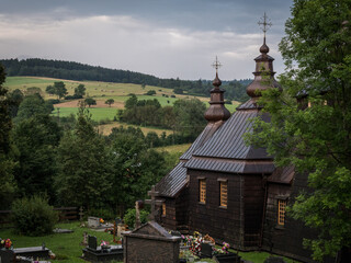 Cerkiew Leszczyny Beskid Niski - obrazy, fototapety, plakaty