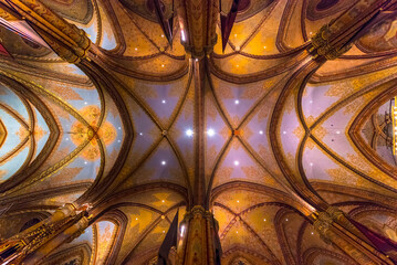 Matthias Church inside in Budapest, Hungary