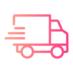 delivery truck gradient icon