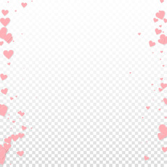 Pink heart love confettis. Valentine's day borders
