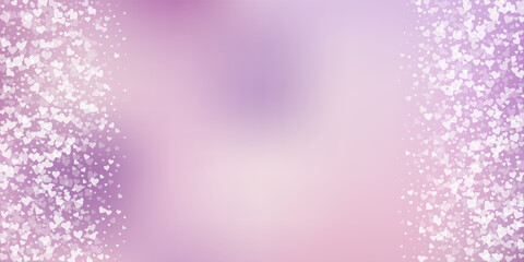 White heart love confettis. Valentine's day border