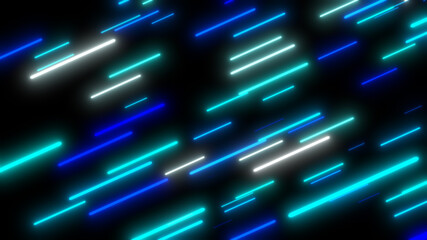 Blue flying neon lights abstract background. Bright neon line designed background. texture with lighting, art of colors combination