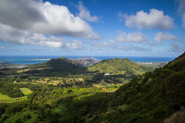 Fototapeta na wymiar landscape of Nuuanu Pali, Oahu, Hawaii