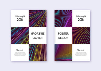 Obraz na płótnie Canvas Business cover design template set. Rainbow abstra