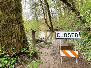 Closed trail due to flood