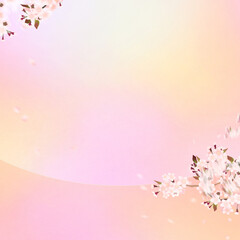 Pastel color background material using cherry blossoms