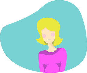 avatar of a flat character young caucasian blond haired woman.
