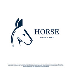 simple horse head logo design vector illustration
