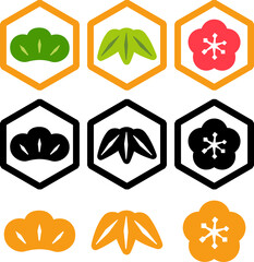 松竹梅のアイコンセット