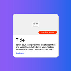 Obraz premium A news or article card for a website. Web interface template. User interface. Vector illustration.
