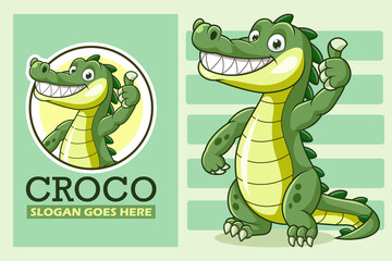 Cute alligator cartoon template design