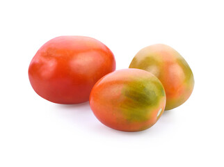 Cherry tomatoes stack isolated on white background