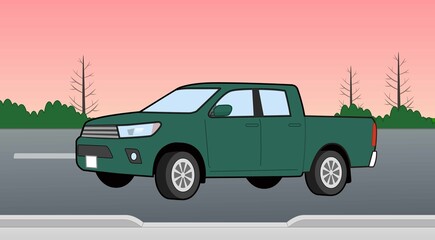 ピックアップトラックのイラスト