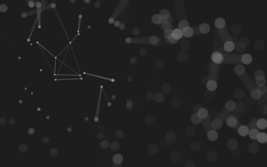 Abstract background. Molecules technology with polygonal shapes, connecting dots and lines. Connection structure. Big data visualization.