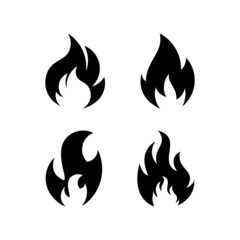 Fire flames, fire set Logo design inspiration
