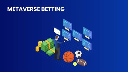 Young man doing sport betting in the metaverse - Powered by Adobe