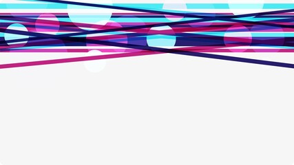 Grunge-styled multiple of lines threaded with neon circles, in white background