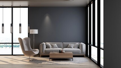 modern office lobby waiting room for company logo mockup