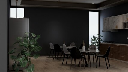 office pantry area 3d render interior design