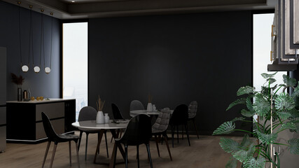 office pantry area 3d render interior design