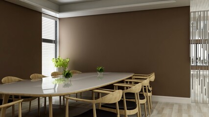 modern wooden office meeting room for company logo mockup
