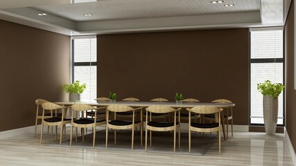 modern wooden office meeting room for company logo mockup