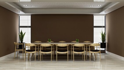 modern wooden office meeting room for company logo mockup