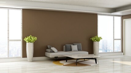 modern office lobby waiting room for company logo mockup