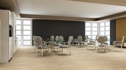 company logo mockup in the office kitchen wall