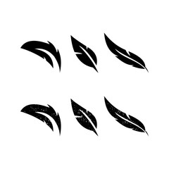 Feather black logo icon design